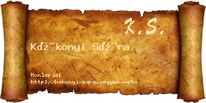 Kákonyi Sára névjegykártya